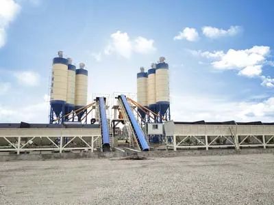 Concrete batching plant operator following safety regulations on site